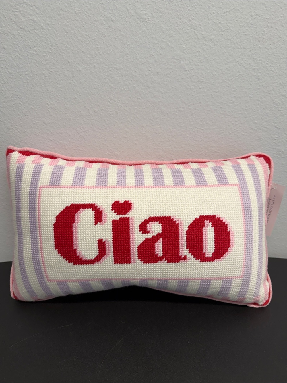 Cupcakes & Cashmere | “CIAO” Embroidered Pillow Sassy Fun Home Decor